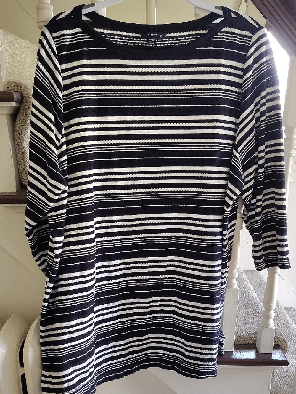 Lands' End Black and White Striped Tunic